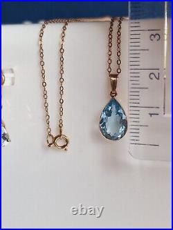 Topaz Jewellery Set Pendant & Drop Earrings in 9ct Yellow Gold