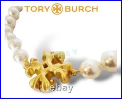 Tory Burch Roxanne Pearl and Gold Necklace & Earring Set Tory Burch Roxanne Pearl and Gold Necklace & Earring Set