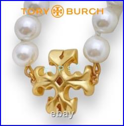 Tory Burch Roxanne Pearl and Gold Necklace & Earring Set Tory Burch Roxanne Pearl and Gold Necklace & Earring Set
