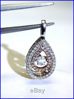 Trembling Diamond 14K White Rose Gold Drop Earrings and Pendant Set by OTC