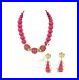 Trifari-80-s-Pink-Bead-Gold-Spiral-Earring-Necklace-Set-Vintage-Costume-Jewelry-01-zz