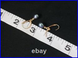 Unique 14k Yellow Gold Pearl Dangle Earring Set. Make Offer! #1742