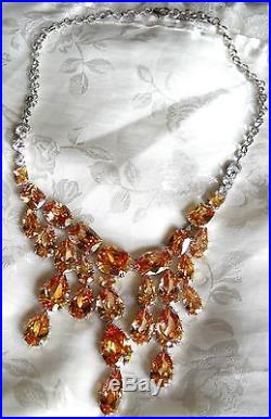 Valentine's Topaz Swarovski Crystal Set Rhodium Italy Francisca Majorca Pearls