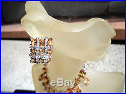 Valentine's Topaz Swarovski Crystal Set Rhodium Italy Francisca Majorca Pearls