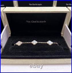 VC & Arpels Vintage Alhambra Bracelet Mother Of Pearl 18k Yellow Gold VC & Arpels Vintage Alhambra Bracelet Mother Of Pearl 18k Yellow Gold