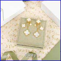VC & Arpels Vintage Alhambra Earrings Mother-of-pearl 4 motifs 18K Yellow Gold VC & Arpels Vintage Alhambra Earrings Mother-of-pearl 4 motifs 18K Yellow Gold