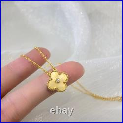VCA Golden Mother Of Pearl Diamond Set Necklace 18k Yellow Gold VCA Golden Mother Of Pearl Diamond Set Necklace 18k Yellow Gold