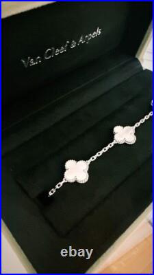 VCA Mother Of Pearl 5 Motifs Alhambra VCA White Gold Bracelet