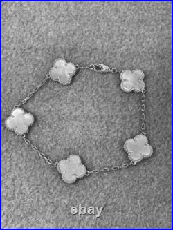 VCA Mother Of Pearl 5 Motifs Alhambra VCA White Gold Bracelet