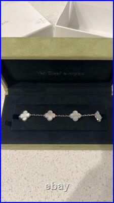 VCA Mother Of Pearl 5 Motifs Alhambra VCA White Gold Bracelet
