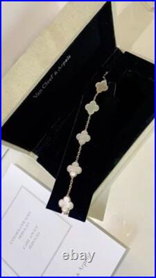 VCA Mother Of Pearl 5 Motifs Alhambra VCA White Gold Bracelet