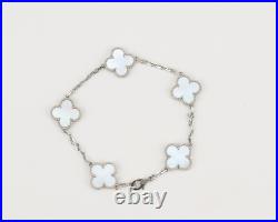 VCA Mother Of Pearl 5 Motifs Alhambra VCA White Gold Bracelet