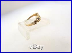 VICTORIAN 10k ROSE GOLD BABY CHILD RING BAND 3 STONES SET IN STAR MOUNT SZ 0