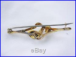 VICTORIAN 9CT YELLOW GOLD SEED PEARL SET BAR BROOCH PIN ENGLISH LOVELY! 9kt