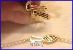 VINTAGE ESTATE 14K GOLD STRAND OF PEARLS & 14k GOLD CLIP PEARL EARRINGS SET18