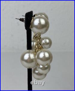 VTG Arnold Scaasi Faux Pearl Necklace Earring Set Statement Large Gold Tone