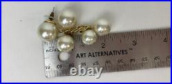 VTG Arnold Scaasi Faux Pearl Necklace Earring Set Statement Large Gold Tone