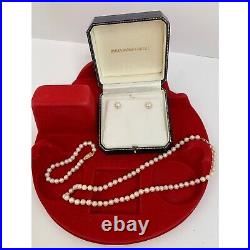VTG Bailey Banks & Biddle Gold Pearl Jewelry Set Gift Wedding Necklace Earrings