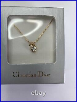 VTG Christian Dior Signed Enamel Gold Tone 3 piece pendant set Necklace Jewlery