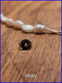 VTG Freshwater Pearl Necklace bracelet with 14kt. Gold & Sterling Earrings Set
