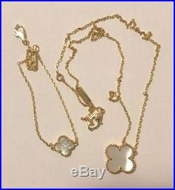 Van Cleef & Arpels Alhambra Mother of Pearl 18k Set Of Bracelet And Necklace
