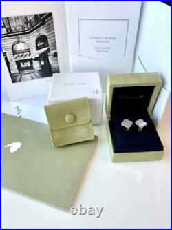 Van Cleef Arpels Vintage Alhambra Earrings White Gold MOP Boxed Full Set