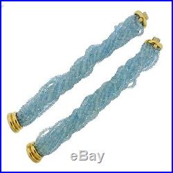 Verdura Aquamarine Bead Gold Bracelet Set