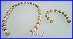 Veronese 925 Sterling Silver Bonded 18KGold Pearl/Gold Necklace withBracelet Set