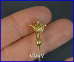 Victorian 15 Carat Gold and Pearl Claw Set Stick Tie Pin t0725