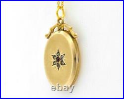 Victorian 9ct Gold Back And Front Pearl & Paste Set Star Locket