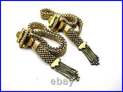 Victorian Bracelet Set Antique Garter Mesh Pearl Wedding Gifts from the 1870s