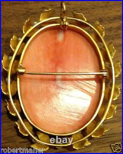Victorian Coral Cameo With 14K gold and pearl setting MAKE ME AN OFFER