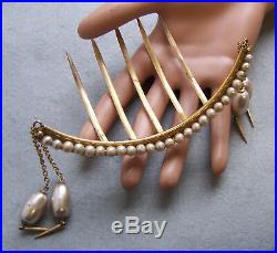 Victorian hair comb hair pin set Moorish style faux pearl hair accessories
