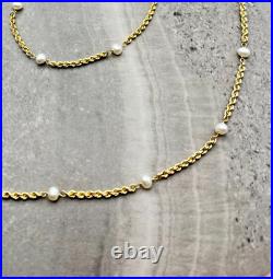 Vintage 10k Yellow Gold Pearl Rope 18 Necklace & 7.5 Bracelet Set ref365