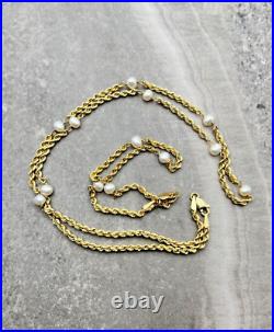 Vintage 10k Yellow Gold Pearl Rope 18 Necklace & 7.5 Bracelet Set ref365
