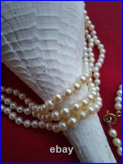 Vintage 14K Gold 3 Strand Pearl Necklace, bracelet & earrings SET + Loose Pearls