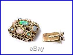 Vintage 14K Gold Bezel-Set Australian Opal Pearl Clasp