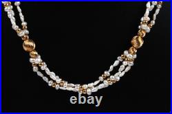 Vintage 14K Gold Freshwater Pearl Triple Strand Necklace Bracelet Set Vintage 14K Gold Freshwater Pearl Triple Strand Necklace Bracelet Set