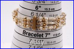 Vintage 14K Gold Freshwater Pearl Triple Strand Necklace Bracelet Set Vintage 14K Gold Freshwater Pearl Triple Strand Necklace Bracelet Set