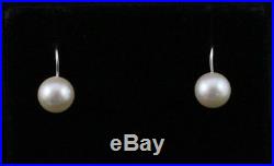 Vintage 14K White Gold Ciro of Bond Street Graduated Pearl Necklace & Earrings