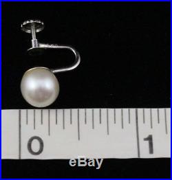 Vintage 14K White Gold Ciro of Bond Street Graduated Pearl Necklace & Earrings