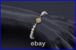 Vintage 14K Yellow Gold 5-6 mm Pearl Beaded Strand Necklace & Bracelet Set