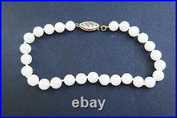 Vintage 14K yellow gold Akoya Pearl Necklace, Bracelet, and Earring Set