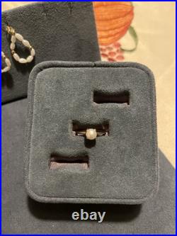 Vintage 14k Gold And Pearl Jewelry Set- Earrings, Necklace, And Ring 10 Grams