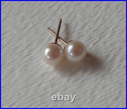 Vintage 14k Gold Cultured Pearl Necklace & Akoya Pearl Earrings 18k