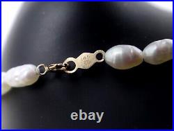 Vintage 14k Gold Freshwater Rice Pearl Gold Bead Necklace and Bracelet Set