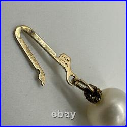 Vintage 14k Gold Hand Knotted Retro Cultured Pearl Necklace & Bracelet Set