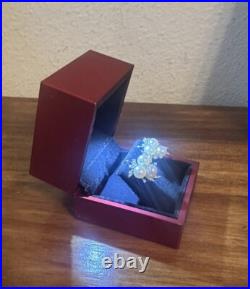 Vintage 14k Gold Pearl & Diamond Cluster Earrings Necklace Bracelet Set w Papers