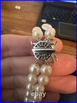 Vintage 14k Gold Pearl & Diamond Cluster Earrings Necklace Bracelet Set w Papers