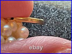 Vintage 14k Gold Pearl Necklace & Earrings Set Cultured Pearls, Estate Jewelry